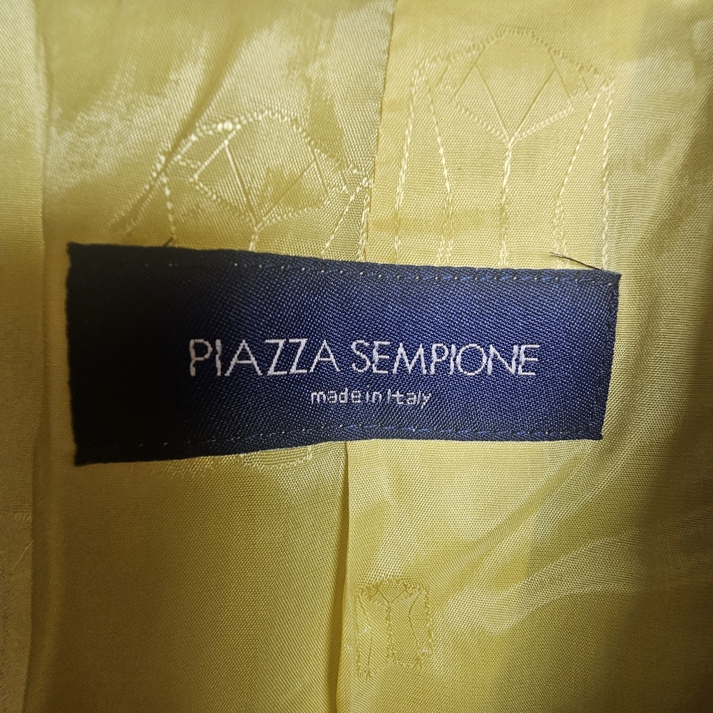 PIAZZA SEMPIONE‎ Canary Yellow Cotton Blend Jacket Blazer Sz 40 - Picture 5 of 9